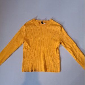 H&M Divided mustard yellow ribbed shirt *damaged*